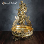 Brass Big Size Krishna Urli – Majestic Symbol of Divine Love and Playfulness | Gayatri Heritage - Gayatri Heritage