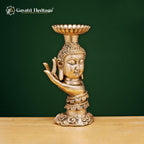 Brass Buddha Candle Stand – Illuminating Peace and Tranquility | Gayatri Heritage - Gayatri Heritage