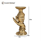 Brass Buddha Candle Stand – Illuminating Peace and Tranquility | Gayatri Heritage - Gayatri Heritage