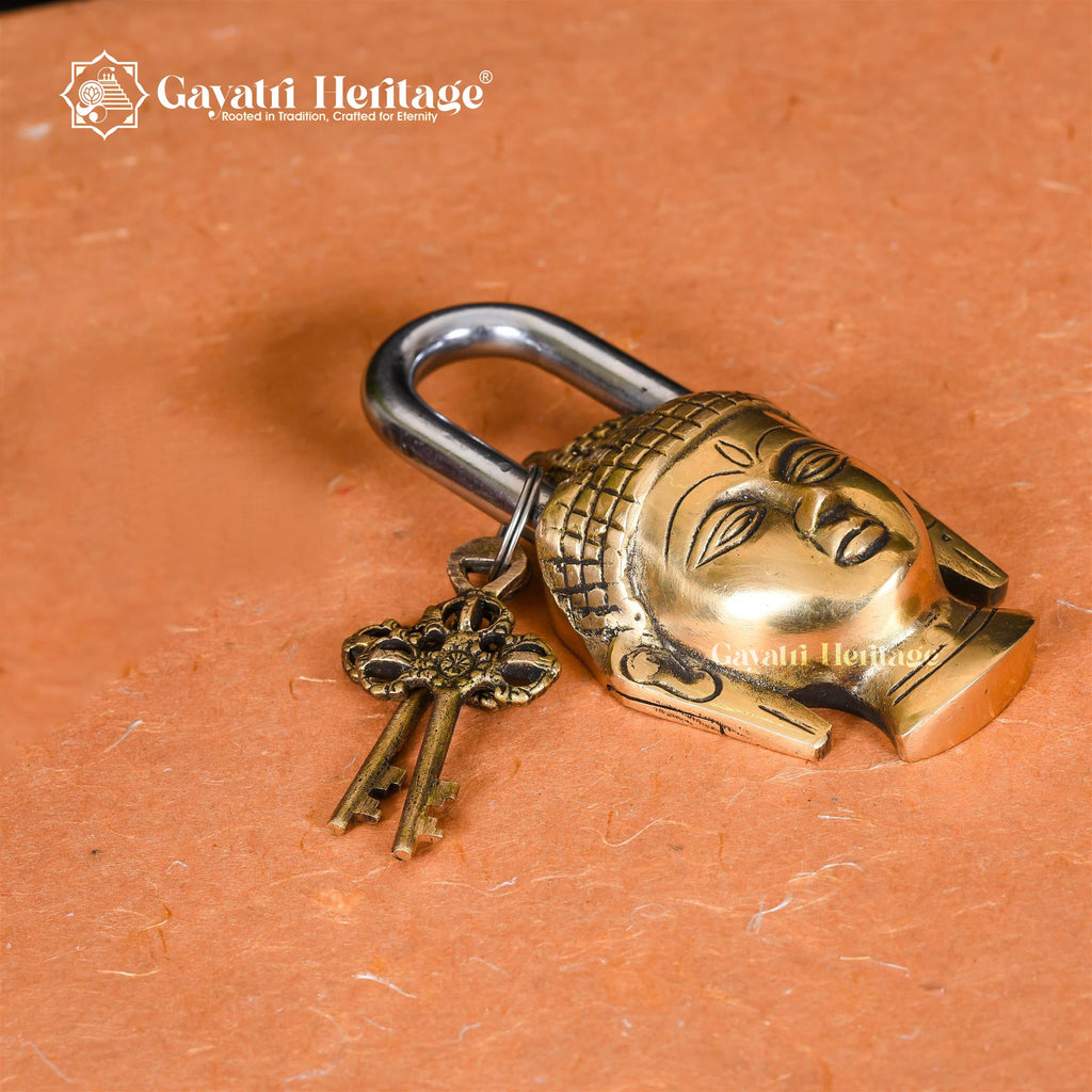 Brass Buddha Door Lock – Divine Protection and Tranquility | Gayatri Heritage - Gayatri Heritage