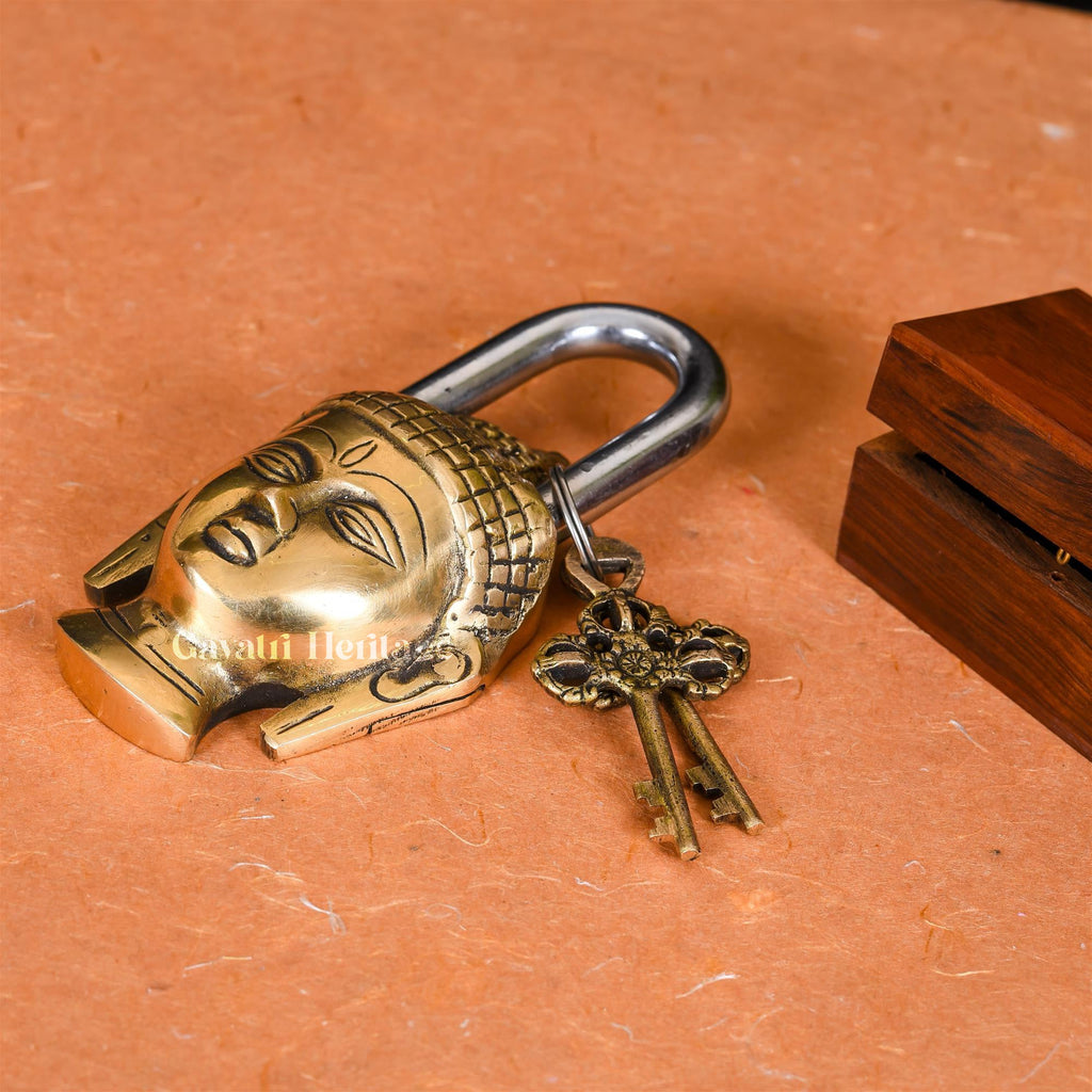 Brass Buddha Door Lock – Divine Protection and Tranquility | Gayatri Heritage - Gayatri Heritage