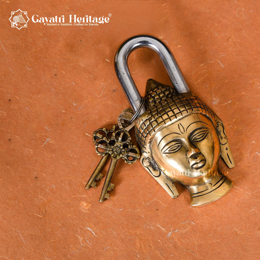 Brass Buddha Door Lock – Divine Protection and Tranquility | Gayatri Heritage - Gayatri Heritage