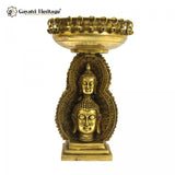 Brass Buddha Head Urli Showpiece – Symbol of Serenity and Enlightenment | Gayatri Heritage - Gayatri Heritage