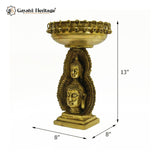 Brass Buddha Head Urli Showpiece – Symbol of Serenity and Enlightenment | Gayatri Heritage - Gayatri Heritage