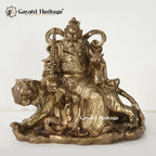Brass Caishan King Statue Sitting on Lion – Symbol of Strength and Royalty | Gayatri Heritage - Gayatri Heritage