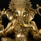 Brass Chaturbhuja Ganesha – Divine Protector with Four Hands | Gayatri Heritage - Gayatri Heritage