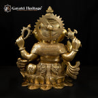 Brass Chaturbhuja Ganesha – Divine Protector with Four Hands | Gayatri Heritage - Gayatri Heritage