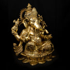 Brass Chaturbhuja Ganesha – Divine Protector with Four Hands | Gayatri Heritage - Gayatri Heritage