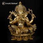 Brass Chaturbhuja Ganesha – Divine Protector with Four Hands | Gayatri Heritage - Gayatri Heritage