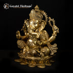 Brass Chaturbhuja Ganesha – Divine Protector with Four Hands | Gayatri Heritage - Gayatri Heritage