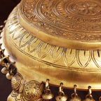 Brass Chowki with Hanging Ghungroo – Traditional Elegance and Musical Charm | Gayatri Heritage - Gayatri Heritage