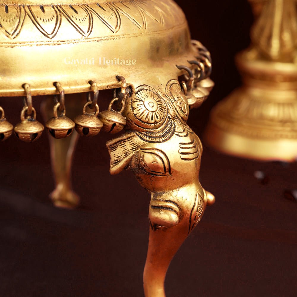 Chogwi Brass Chowki with Ghungroo – Traditional Elegance & Charm | Gayatri He ...