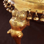 Brass Chowki with Hanging Ghungroo – Traditional Elegance and Musical Charm | Gayatri Heritage - Gayatri Heritage