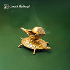 Brass Conch on Tortoise – Symbol of Prosperity and Spiritual Harmony | Gayatri Heritage - Gayatri Heritage