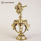 Brass Dancing Ganesha Diya – Divine Light and Dance of Joy | Gayatri Heritage - Gayatri Heritage