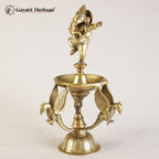 Brass Dancing Ganesha Diya – Divine Light and Dance of Joy | Gayatri Heritage - Gayatri Heritage