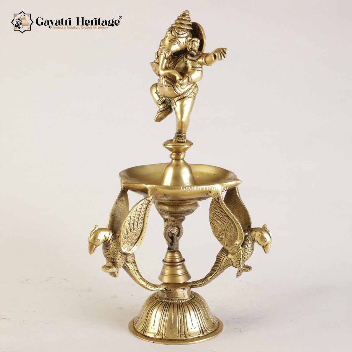 Brass Dancing Ganesha Diya – Divine Light and Dance of Joy | Gayatri Heritage - Gayatri Heritage