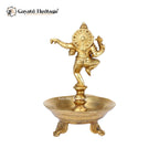 Brass Dancing Ganesha Diya – Divine Light and Dance of Joy | Gayatri Heritage - Gayatri Heritage