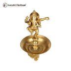 Brass Dancing Ganesha Diya – Divine Light and Dance of Joy | Gayatri Heritage - Gayatri Heritage