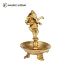 Brass Dancing Ganesha Diya – Divine Light and Dance of Joy | Gayatri Heritage - Gayatri Heritage