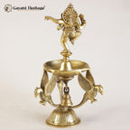 Brass Dancing Ganesha Diya – Divine Light and Dance of Joy | Gayatri Heritage - Gayatri Heritage