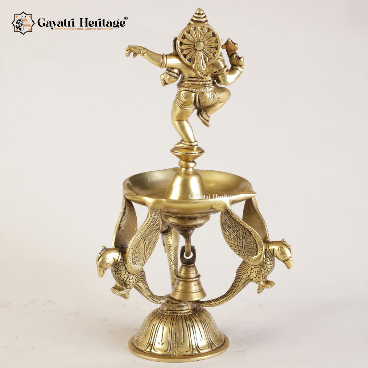 Brass Dancing Ganesha Diya – Divine Light and Dance of Joy | Gayatri Heritage - Gayatri Heritage