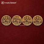 Brass Ashtalakshmi Wall Plaques, Set of 8 Goddess Lakshmi Forms, Handcrafted Pooja Room & Temple Wall Decor,