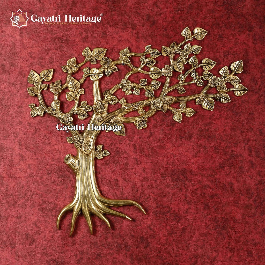 Beautiful Brass Kalpvriksha Wall Hanging – A Timeless Symbol of Growth and Harmony | Gayatri Heritage - Gayatri Heritage