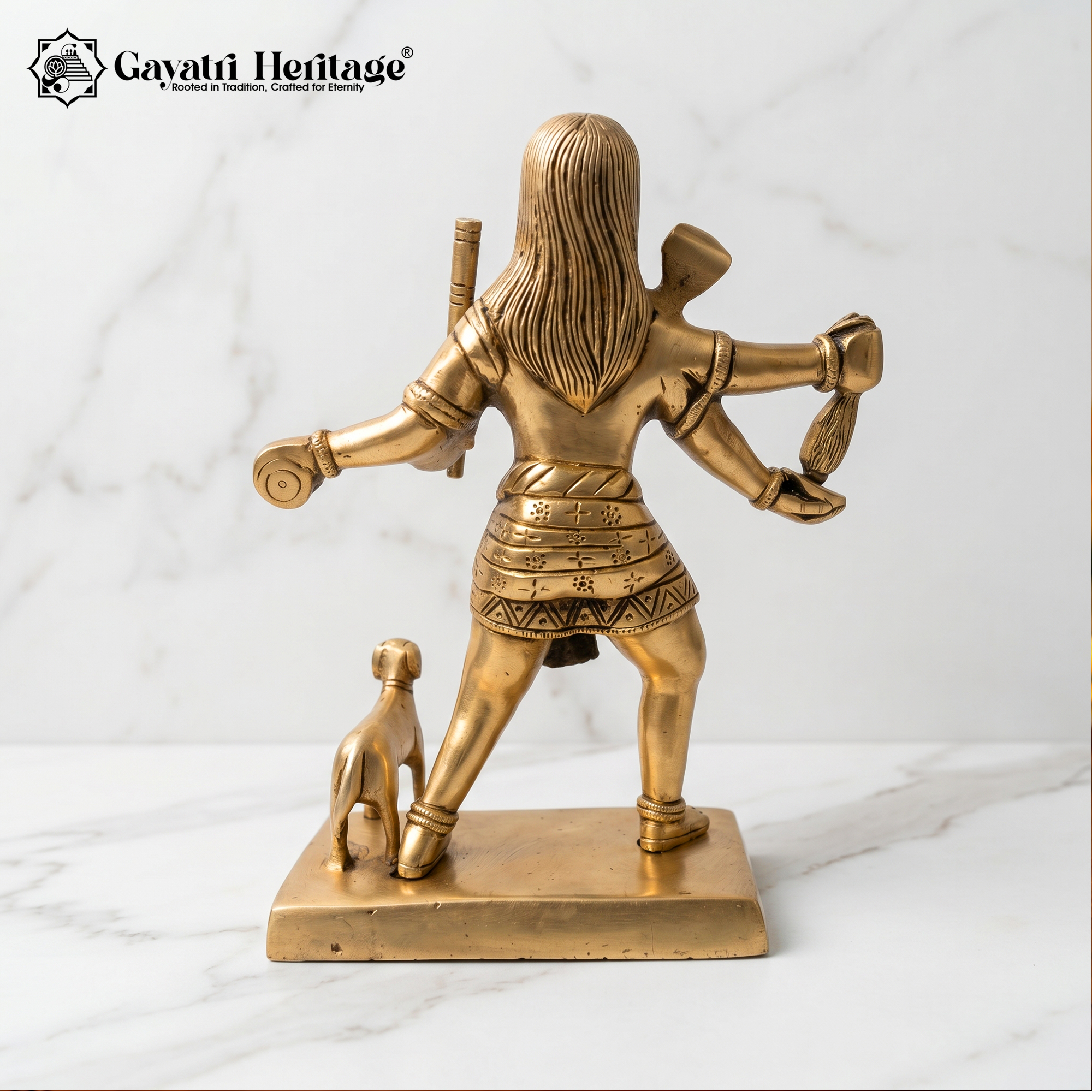 Brass Kaal Bhairav Idol – Sacred Protector Decor | Gayatri Heritage