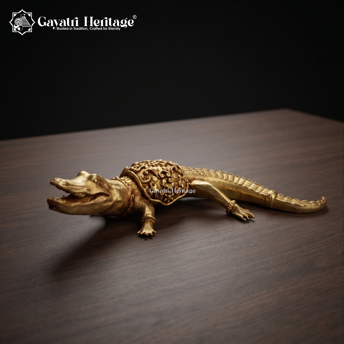 Brass Crocodile Statue | Vintage Animal Figurine | Reptile Decor | Home & Office Showpiece