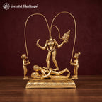 Brass Chinnamasta Idol | Hindu Mahavidya Goddess Statue | Handmade Tantric Deity Sculpture