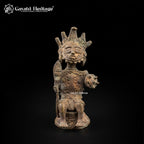 Rare Antique Brass Warrior Guardian Deity Statue | One-of-a-Kind Indian Temple Sculpture