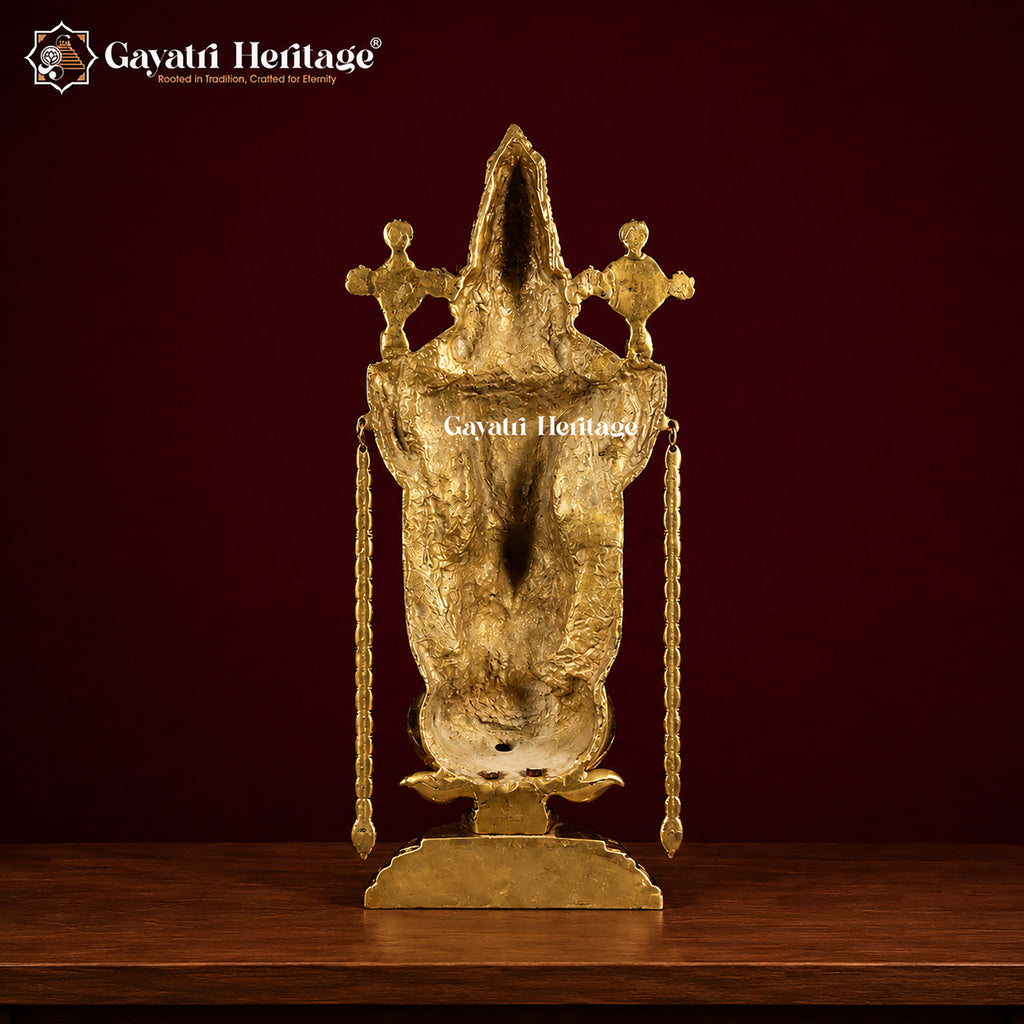 Superfine Brass Tirupati Balaji Idol with Lakshmi | 20 Inch Venkateswara Swami Statue | Handcrafted Brass Idol for Home Temple & Pooja Decor