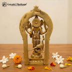 Brass Murugan Idol with Temple Arch – 10 Inch Kartikeya Murti | Gayatri Heritage