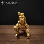 Small Brass Laddu Gopal Idol | Handcrafted Bal Krishna Murti | Krishna Ji Statue | Home Temple Pooja Decor