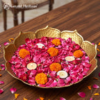 Gold Lotus Urli Bowl – Floating Flower Candle Centerpiece | Gayatri Heritage