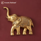 Brass Gaja Lakshmi Wall Hanging with Elephants | Lakshmi Wall Decor for Pooja Room