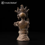 Rare Antique Brass Warrior Guardian Deity Statue | One-of-a-Kind Indian Temple Sculpture