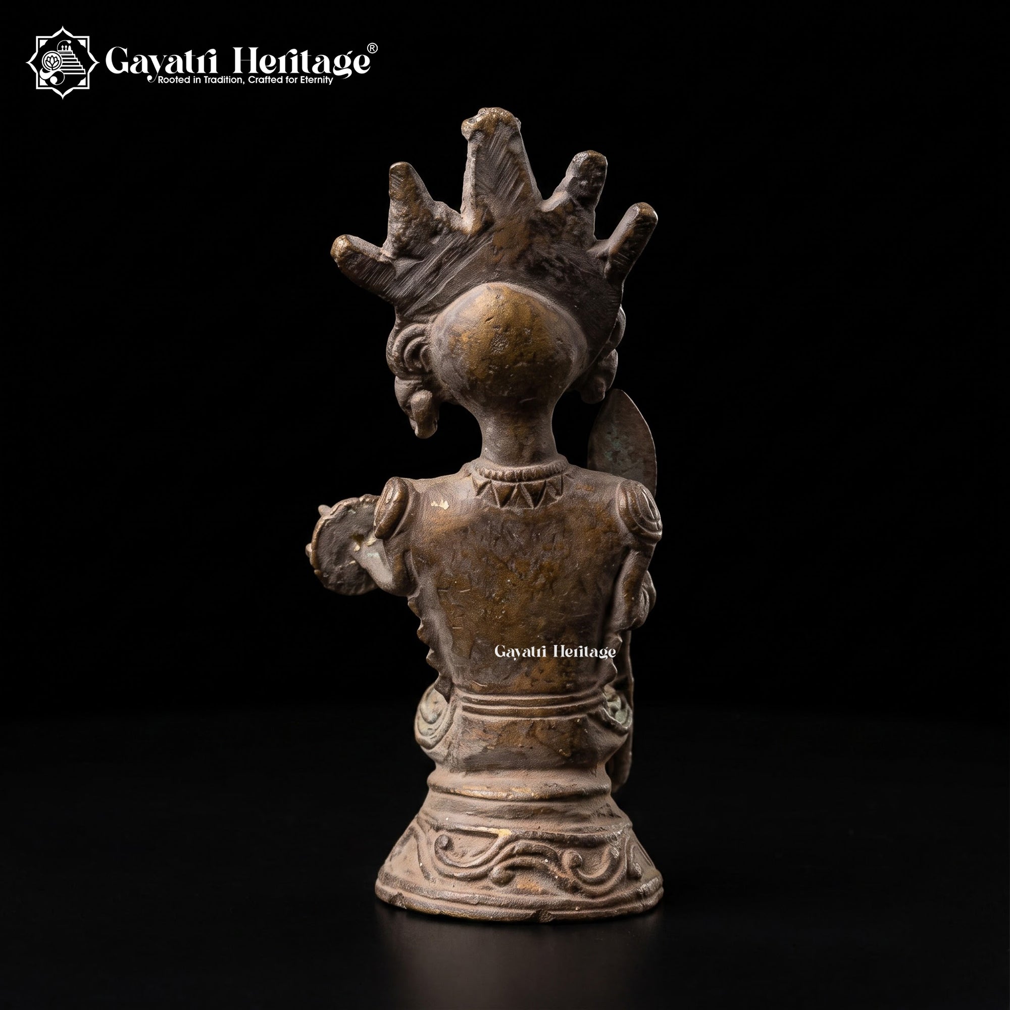 Rare Antique Brass Warrior Guardian Deity Statue | One-of-a-Kind Indian Temple Sculpture