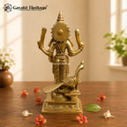 Brass Murugan Idol with Peacock – 8.5 Inch Kartikeya Statue | Gayatri Heritage