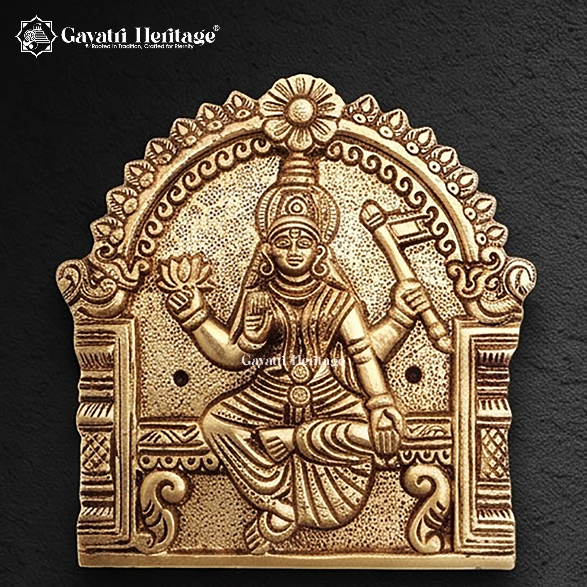 Brass Ashtalakshmi Wall Plaques Set of 8 | Goddess Lakshmi Wall Hanging | Antique Gold Pooja Room Temple Decor