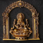 Ashtalakshmi Brass Wall Plaques Set of 8 | 3D Lotus Goddess Lakshmi Sculptures | South Indian Temple Art Decor