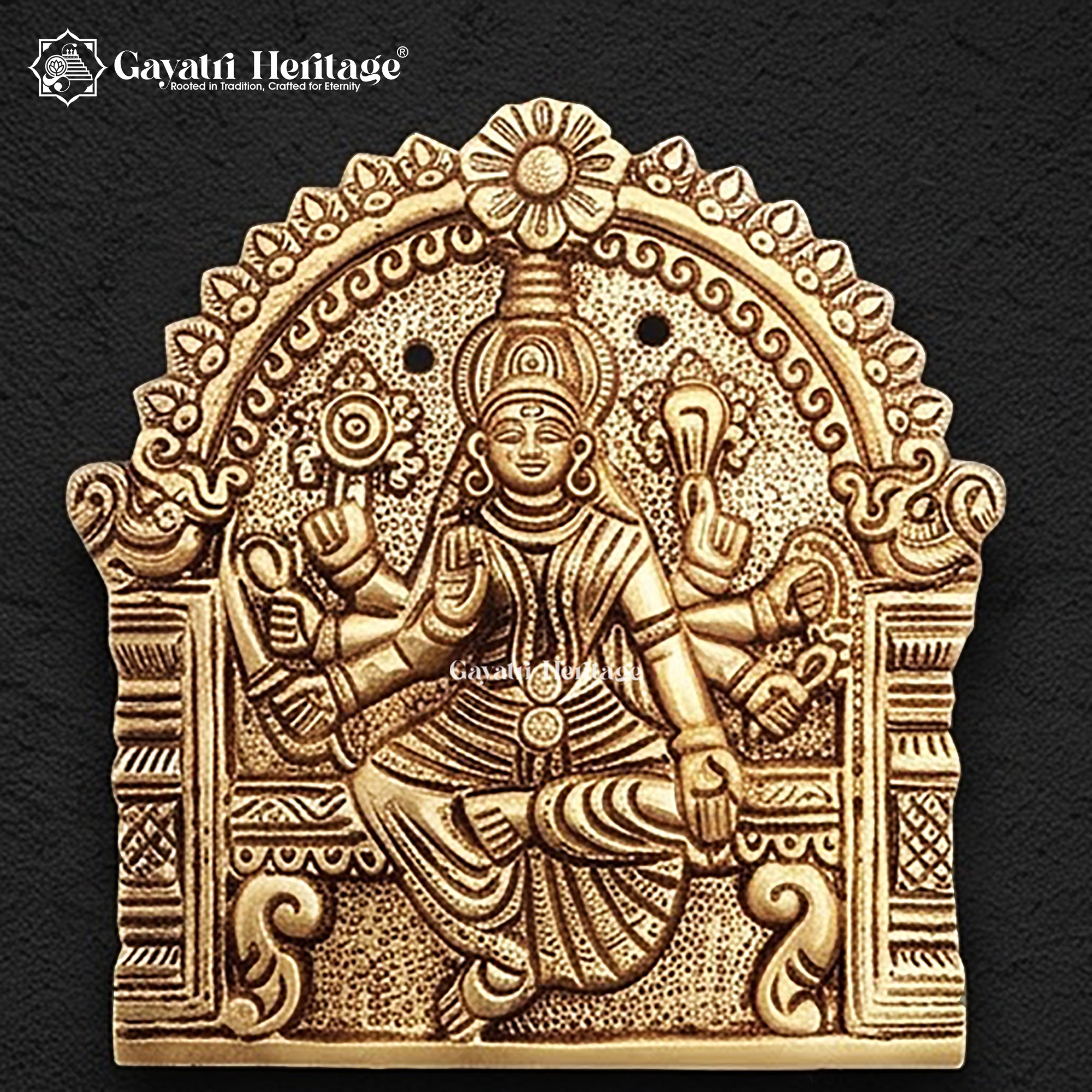 Brass Ashtalakshmi Wall Plaques Set of 8 | Goddess Lakshmi Wall Hanging | Antique Gold Pooja Room Temple Decor