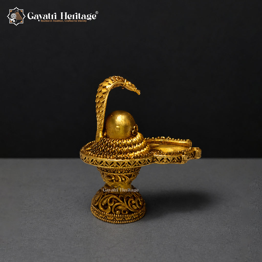 Brass Shivling with Naga Cobra | Shiva Lingam Murti| Hindu Pooja & Home Temple Decor | Spiritual Gift