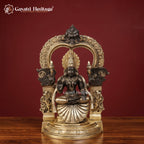 Brass Balaji Padmavathi With Frame | Black And Gold Finish | Venkateshwara & Lakshmi Idol South Indian Temple Decor