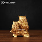 Pure Brass Vastu Owl Pair Showpiece | Wealth & Prosperity Decor