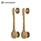 Brass Sitar Door Handle Pair – Handcrafted Pulls | Gayatri Heritage