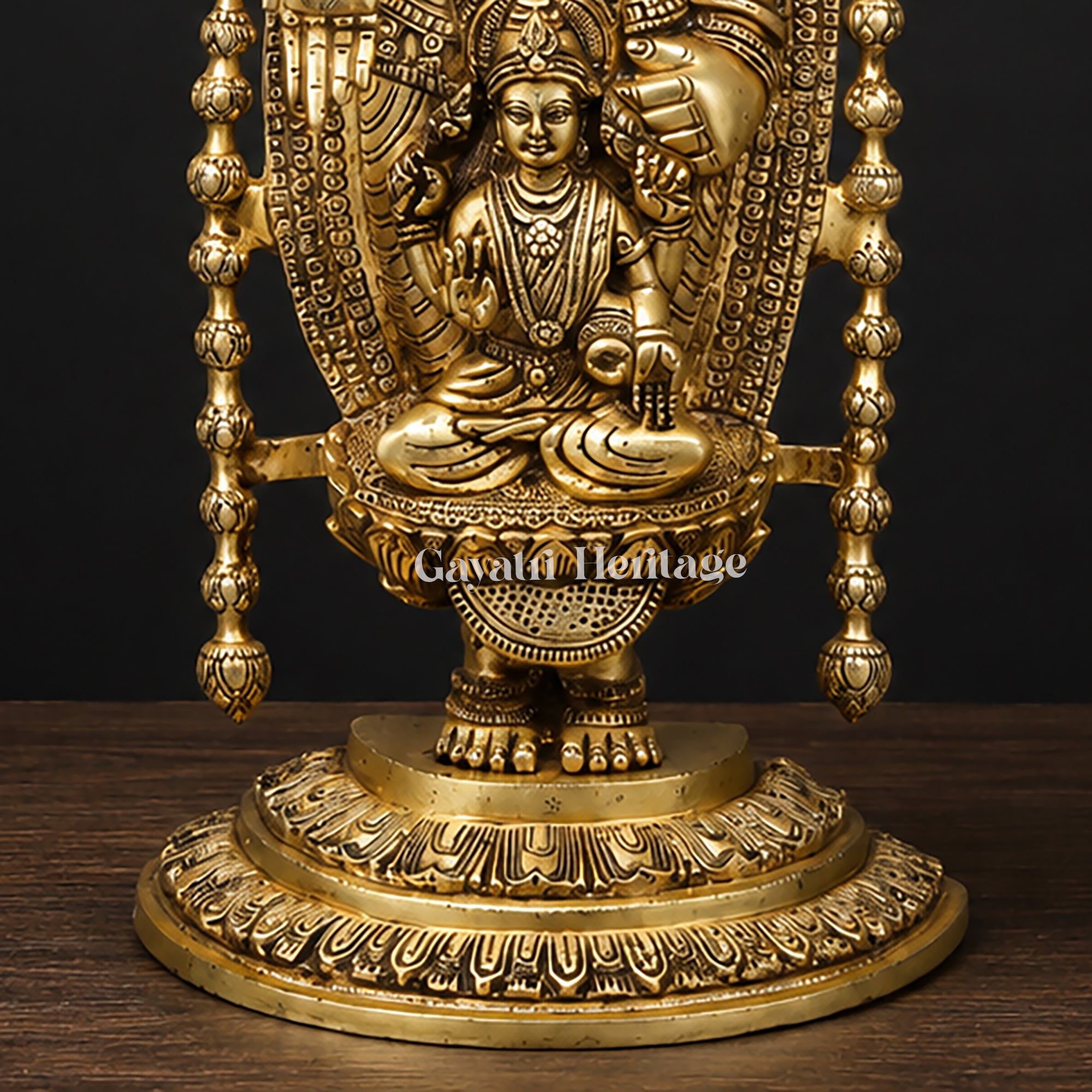 Brass Tirupati Balaji Venkateswara Swami with Lakshmi Idol | 34.5 Inch Handcrafted Brass Statue |