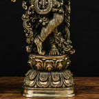 Brass Radha Krishna Statue Pair | Antique Gold Saundaryam Idol | Divine Couple Sculpture