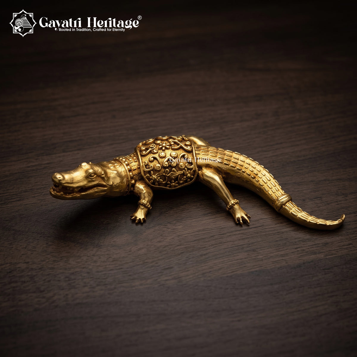 Brass Crocodile Statue | Vintage Animal Figurine | Reptile Decor | Home & Office Showpiece